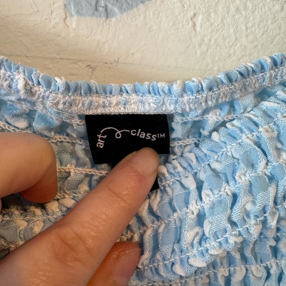 art class Light Blue Off-Shoulder Kids matching set - Picture 8 of 8